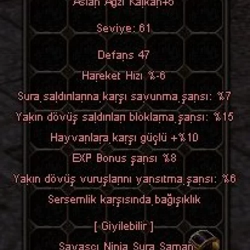 +5 ASLAN AGZI SERSEM 15 BLOK